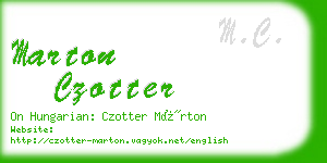 marton czotter business card